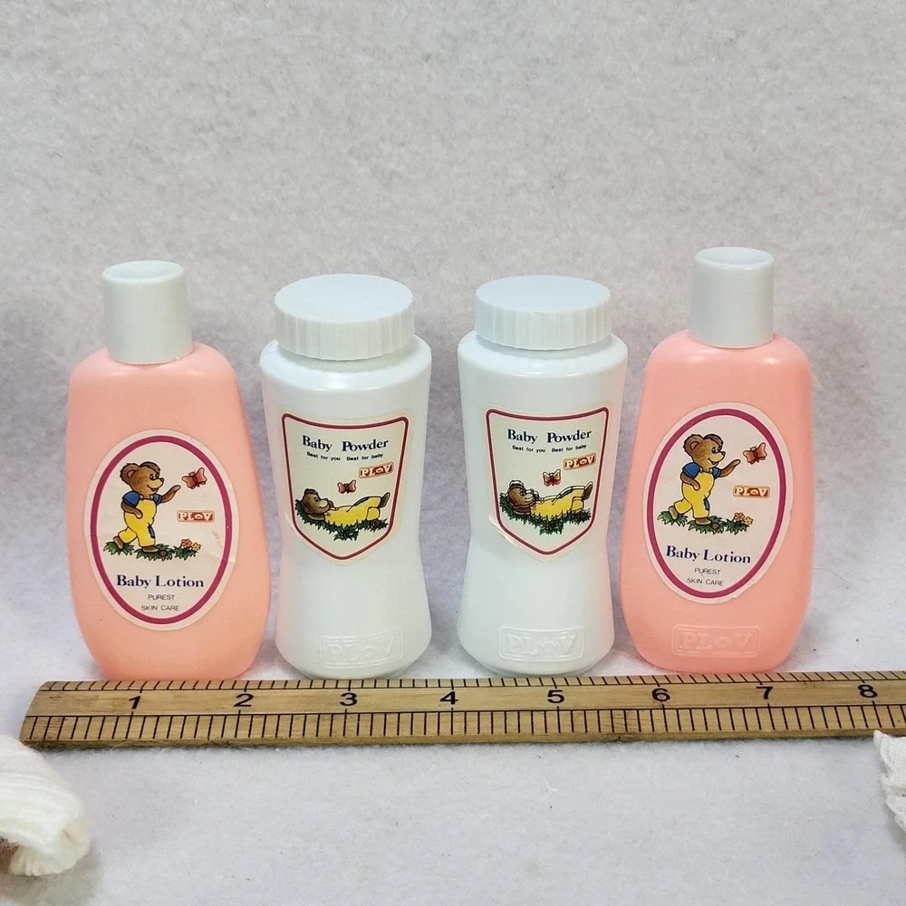 Vintage Baby Doll Clothes Lot Knit Outfits Accessories Bottles Play Set - Picture 8 of 12